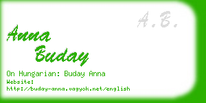 anna buday business card